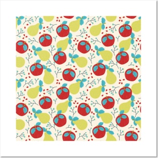 Red Apples and Green Pears Fruity Posters and Art